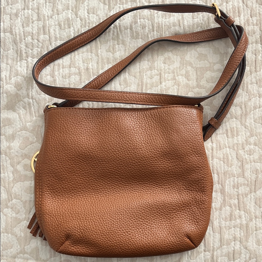 Michael Kors Tan Leather Crossbody Bag with Gold Accents - Picture 2 of 4